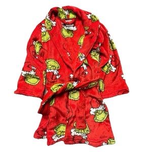 Toddler Dr. Suess The Grinch Red Christmas Bathrobe Size 4
